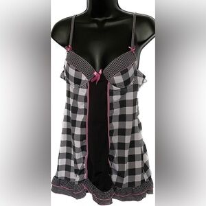 Never Naked BLK/WHT Push up Nightgown, M *P1060